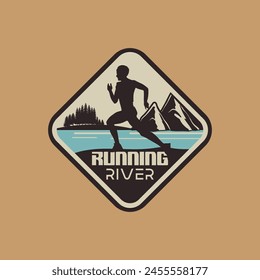 runner marathon logo vector graphic of illustration