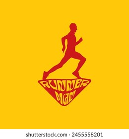 runner marathon logo vector graphic of illustration