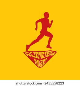 runner marathon logo vector graphic of illustration
