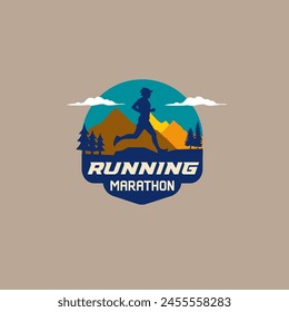runner marathon logo vector graphic of illustration