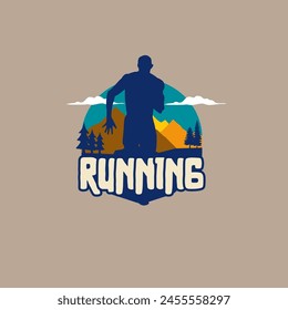 runner marathon logo vector graphic of illustration