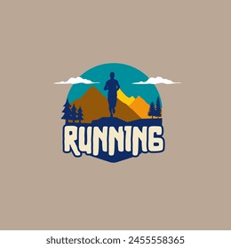 runner marathon logo vector graphic of illustration