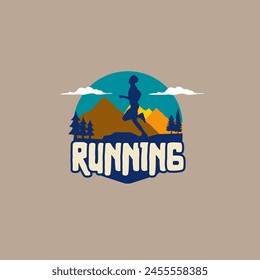 runner marathon logo vector graphic of illustration