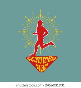 Runner marathon logo vector graphic of illustration