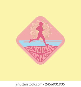 Runner Marathon Logo Vektorgrafik Grafik der Illustration