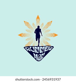 Runner marathon logo vector graphic of illustration
