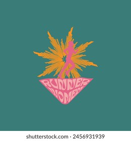 Logotipo de maratón de corredor gráfico de Vector de ilustración