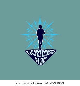 Runner marathon logo vector graphic of illustration