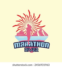 Runner marathon logo vector graphic of illustration