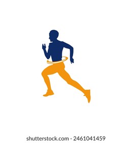 Runner Marathon Trail Run Logo Vektorgrafik grafische Illustration auf Hintergrund, Aufkleber Abzeichen