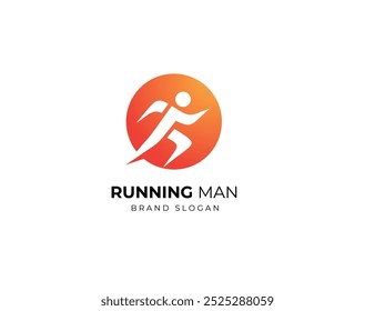 Ilustración gráfica de Vector de logotipo de corredor de maratón. Plantilla de diseño de logotipo atlético deportivo Running Man