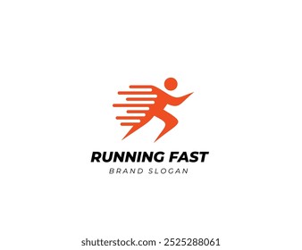 Ilustración gráfica de Vector de logotipo de corredor de maratón. Plantilla de diseño de logotipo atlético deportivo Running Man