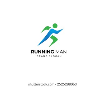 Ilustración gráfica de Vector de logotipo de corredor de maratón. Plantilla de diseño de logotipo atlético deportivo Running Man