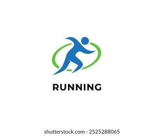 Ilustración gráfica de Vector de logotipo de corredor de maratón. Plantilla de diseño de logotipo atlético deportivo Running Man