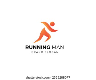 Ilustración gráfica de Vector de logotipo de corredor de maratón. Plantilla de diseño de logotipo atlético deportivo Running Man