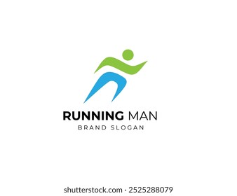 Ilustración gráfica de Vector de logotipo de corredor de maratón. Plantilla de diseño de logotipo atlético deportivo Running Man