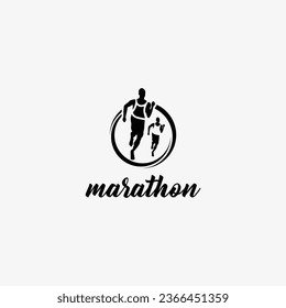 Runner marathon vector logo. Brand's logo in the form of a runner