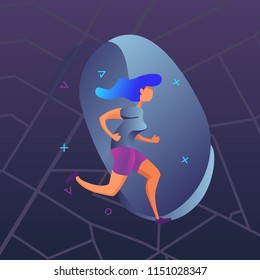 Runner in motion.Templates, concept vector illustration flat design.