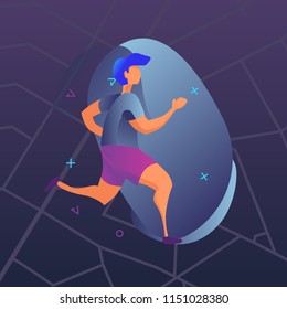 Runner in motion.Templates, concept vector illustration flat design.