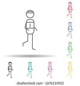 Runner multi color set icon. Simple thin line, outline vector of hobbie icons for ui and ux, website or mobile application