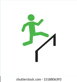  runner over the barrier icon, isolated on white background