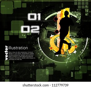 Runner. Poster with technical background