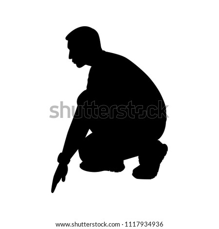 Runner ready to running silhouette vector