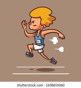 runner retro illustration. file vector editable