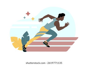 Runner. Run. Sport. Athlete. Speed and endurance. The man is running. Vector illustration