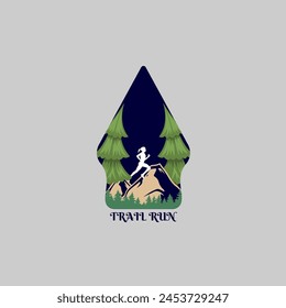 Runner shape puppet logo vector graphic of illustration