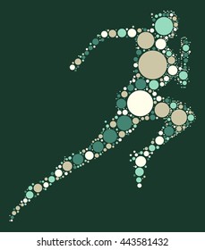 runner shape vector design by color point