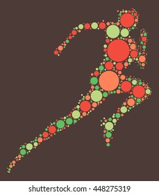 runner shape vector design by color point