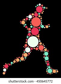 runner shape vector design by color point