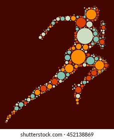runner shape vector design by color point