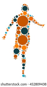 runner shape vector design by color point