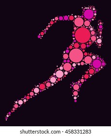 runner shape vector design by color point
