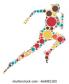 runner shape vector design by color point