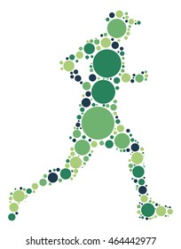 runner shape vector design by color point
