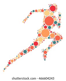runner shape vector design by color point