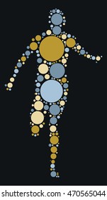 runner shape vector design by color point