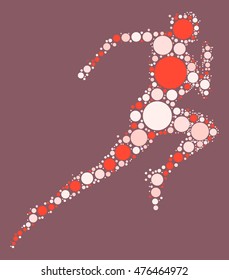 runner shape vector design by color point