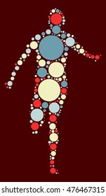 runner shape vector design by color point