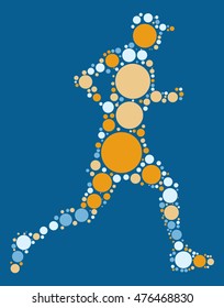 runner shape vector design by color point