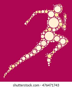 runner shape vector design by color point