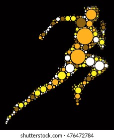 runner shape vector design by color point