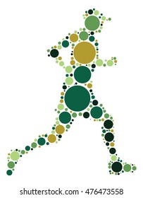 runner shape vector design by color point