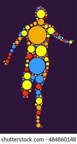 runner shape vector design by color point