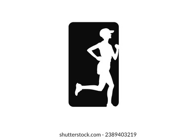 runner silhouette black high vector