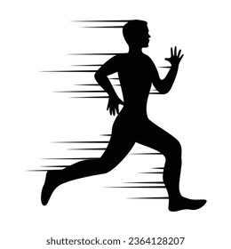 runner silhouette design. athlete sign and symbol.