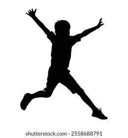 Runner Silhouette Front. A bold silhouette of a child runner in mid-jum